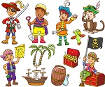 11 pirate dress ornament vector